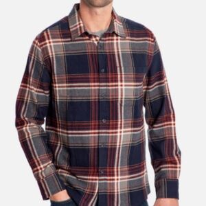 Eddie Bauer Flannel Shirt Men’s XL Blue Plaid Cotton Long Sleeve Button Down